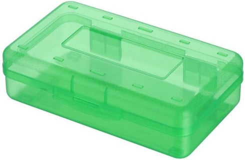 Plastic Translucent Pencil Box,Pencil Cases with Snap-Tight Lid for Pens, Pencils, School Supplies,Office Supplies, 1 Pack...