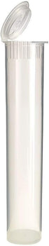 W Gallery 10 Clear 116mm OPEN CAP Pop Top Tubes - Airtight Smell Proof Containers - Plastic Medical Grade Prescription Bottles for Pills Herbs Flo...