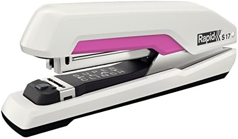 Rapid Supreme SuperFlatClinch S17 Fullstrip Stapler, White/Pink...
