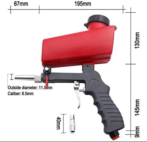 21lbs 700 cfm Sandblasting Gun Gravity Feed Air Sandblaster, Portable Speed Blaster Sand Spray Gun Sandblaster Abrasive Sprayer...