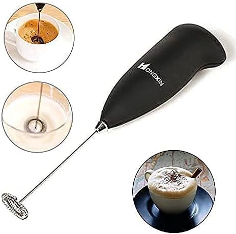 Hongxin Milk Frother Handheld Battery Operated Electric Foam Maker Hand Blender for Coffee, Cappuccino, Latte,Hot Chocolate, Durable Drink Mixer w...