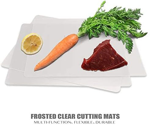 Fotouzy Plastic Cutting Board Set of 7, Frosted Clear Flexible Cutting Mats, BPA-Free, Non-Porous, Dishwasher Safe, Transparent...