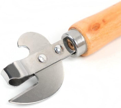 Stainless Steel Kitchen Utensil Multifunctional Lid Remov-e Side Cut Manual Can Opener with Wood Handle...