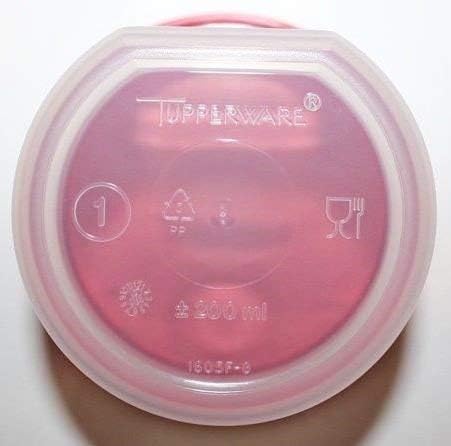 Tupperware Modular Mates Set of 4 Sheer #1 Rounds - 7 oz. Capacity Each - Liquid & Airtight Red Seals...
