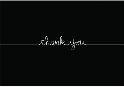 Great Papers! Grace Thank You Note Card and Envelope, 4.875" x 3.375" (folded), Black with White Script (2015072)...