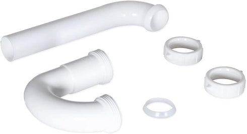 EZ-FLO 1-1/4 Inch P-Trap for Tubular Drain Applications, White Polypropylene, 35374...