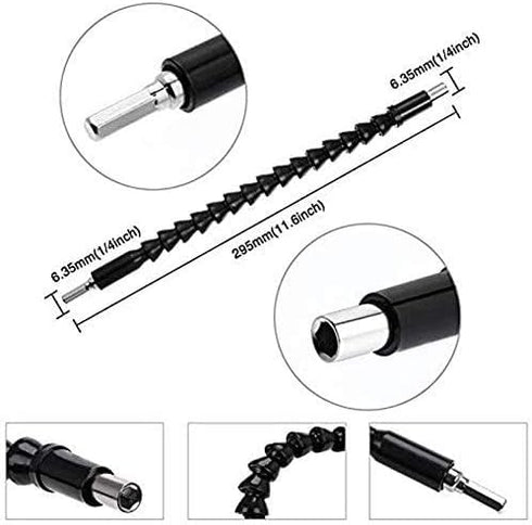 105 Degree Right Angle Driver Angle Extension Power Screwdriver Drill Attachment, 1/4 inch Flexible Angle Extension Bit Kit for Screwdriver &Drill...