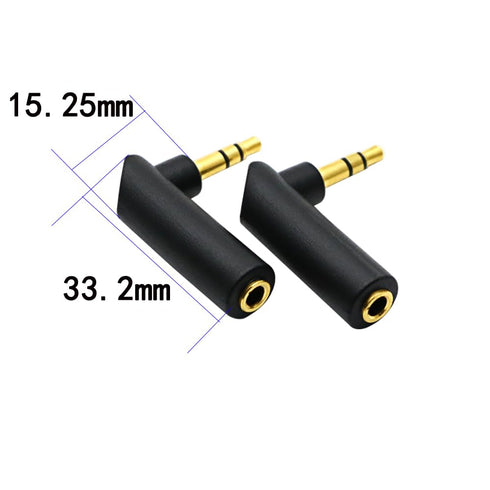 3.5mm Angle Male to Female Audio Adapter, 90 Degree Right Angle Gold-Plated TRS Stereo Jack Plug AUX Connector Compatible with Headset, Tablets, M...