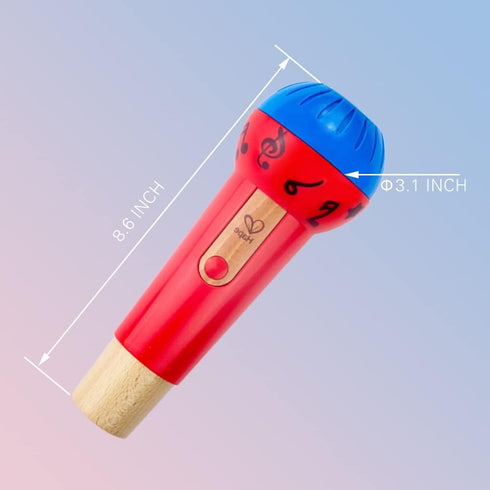 Hape Mighty Echo Microphone | Battery-Free Voice Amplifying Microphone Toy for Kids 1 Year & Up, Red, Model Number: E0337, L: 3.1, W: 3.1, H: 8.6 ...