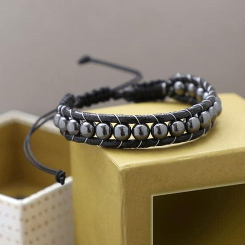 Hematite Therapy Bracelet Men and Women Natural Pain Relief and Healing Stones Beaded Hematite Bracelet, One Size, Stone Hematite...