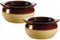 French Soup Crock Bowl, 12 oz, Set of 2 (2 Bowls, Brown and Ivory)...