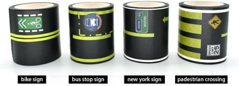 Toy Car Road Tape - Sticks to Flat Surfaces, No Residue; 30 ft. x 2 in. - Highway, Black...