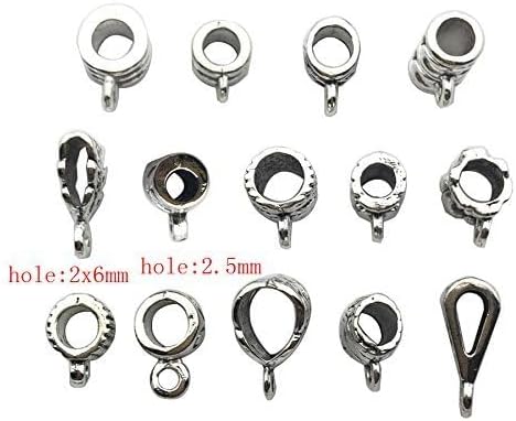 100g (About 125pcs) Mixed Tibetan Tube, Spacer Bail Bead Hanger Fit Charm European Bracelet Pendant (Antique Silver), 125...