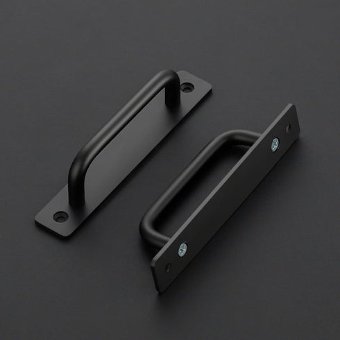 Ravinte Barn Door Handles 6 Pack Sliding Door Handle 6.3" Hole Center Barn Door Handles Black Cabinet Handles Door Pull Handle Zinc Alloy Door Pul...