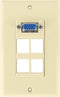 VGA + 4 port Keystone Wall Plate (Ivory)...