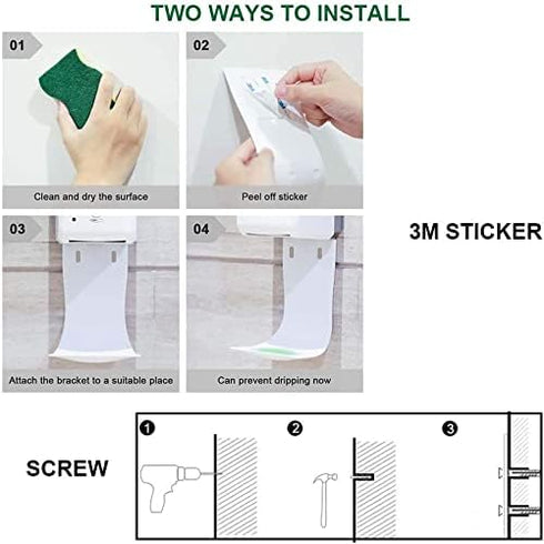 2PCS Dispenser Drip Tray Wall Mount Soap Dispenser Bracket,Laundry Detergent Drip Catcher Prevent Dripping and Spraying, Easy to Clean(Black...