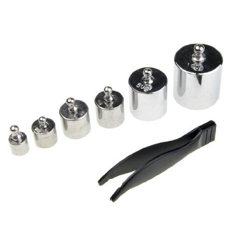 Precision Weight 5g 10g 20g 50g 100g Grams Steel Chrome Calibration Scale Weight Kit Set with Tweezers for Digital Balance Scale, Jewellery Scale...