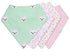 REVERSIBLE & WATERPROOF Cotton Baby Bandana Drool Bibs for Girls with Adjustable Snaps, Pack of 4, Soft Absorbent Cute Modern Premium Bib Set for ...