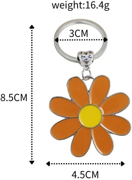 tenghong2021 Cute Daisy Keychain Bag Charm Floral Charm for Purse Keys Metal Keyring Gift for Women Flower Lovers Accessories...