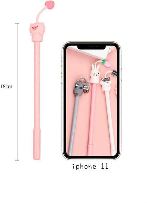 Cartoon Animal Pens Ink Pens Gel Pen Writing Pens Neutral Pens School Office Supplies Kids Gifts 0.38mm Ball Point Color cat Pens, pink rabbit Pen...