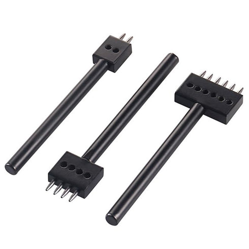 Leather Round Hole Punching Tool 3pcs Prong Punch Tool Set with 2/4/6 Prong Options for Precise Round Hole Punching DIY Leather craft?5MM?...