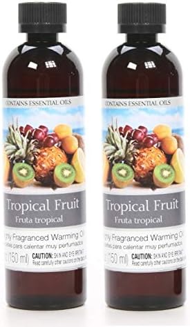 Hosley Set of 2 Tropical Fruit Fragrance Warming Oils 5 Ounce. Ideal Gift for Weddings spa Reiki Meditation Bathroom Settings. P1...