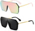 BOJOD Oversized Sunglasses for Women Trendy One Piece Flat Top Rimless Sunglasses Siamese Big Large Shades...
