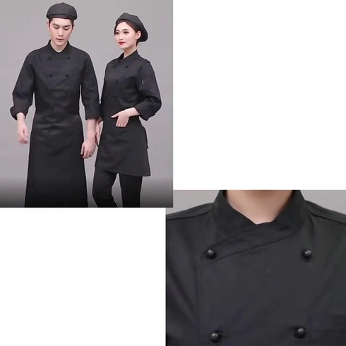 Duolai 100pcs Black Ball Plastic Chef Coat Stud Button Round Movable Jacket Chef Button for Clothing Decorative Accessories...