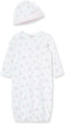 Little Me Clothes for Baby Girls' 2-Piece Nightgown and Cap Set 100% Cotton with Elastic Bottom, Baby Essentials, 0-3 Months...