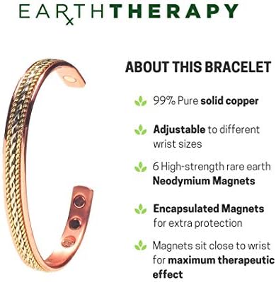 Elegant Design Magnetic Field Copper Bracelets with Ultra Strength Magnets - Unisex - Adjustable...