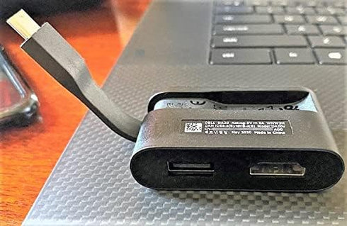 Dell DA20 USB Type-C to HDMI/USB Type-A 4K (60Hz) for XPS 15 9500/9510 XPS 17 9700/9710, XPS 13, Precision 5750, Laptops...
