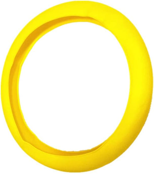 Steering Wheel Cover, Soft Silicone Leather Texture Steering Cover Anti-Slip Wheel Protector (Yellow)...