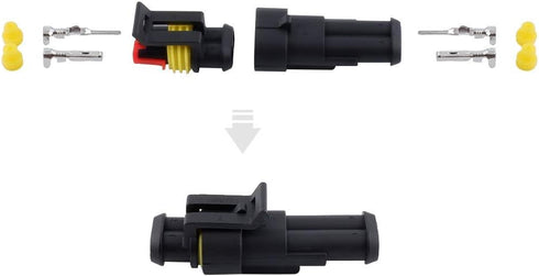 MUYI 10 Kit 2 Pin Way Waterproof Electrical Connector 1.5mm Series Terminals Water Resistend...