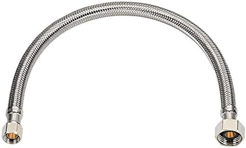 EZ-Fluid Plumbing 30" x 1/2" Fip x 3/8" Comp S.S Braided Flexible Water Hoses Connectors,Faucet Supply Line,Faucet Water Supply Hose Connector Lin...