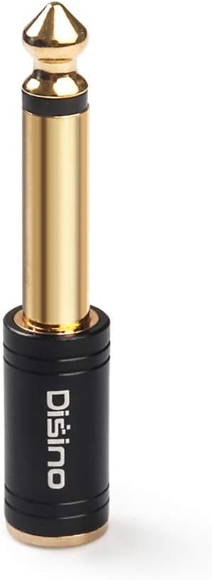 Disino 1/4" Mono to 1/8" Stereo Adapter, New Upgrade Gold-Plated 6.35mm TS Male Jack to 3.5mm TRS Female Stereo Adapter for Headphone, Amp Adapte,...