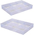 BangQiao 2 Pack Fixed 6 Grids Clear Plastic Organizer Sorting Tray with Large Compartment, Transparent Storage Divider Box Container Case for Hard...