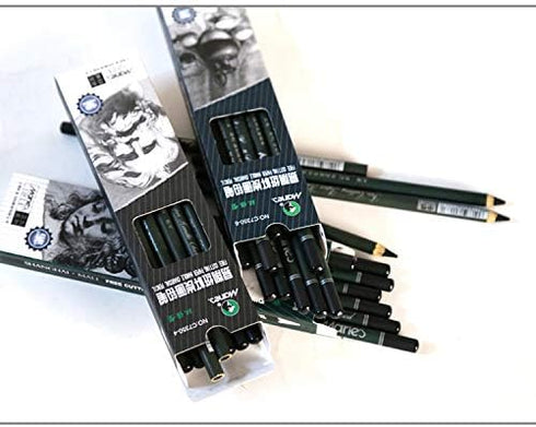 Charcoal Pencil Set - 12pcs/pk - Black Free Cutting Paper Handle Charcoal Pencil C7350 (Medium)...
