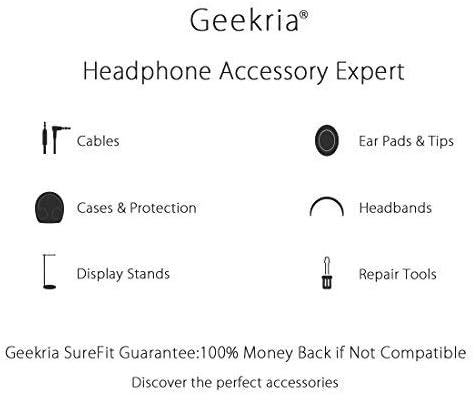 Geekria Shield Case for On-Ear Headphones, Replacement Hard Shell Travel Carrying Bag with Cable Storage, Compatible with Audio Technica, Sony, JV...