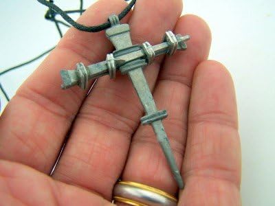 Nails of The Cross Metal Pendant with 26 Inch Adjustable Cord Necklace...