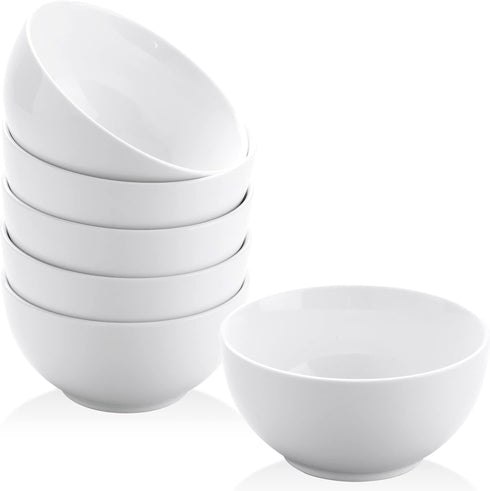 Yedio Small Bowls Set, White Ceramic Bowls of 6, 10 oz Porcelain Bowl for Kitchen Dessert Rice Side Dish Snack Soup Fruits Cereal Ice Cream, Micro...