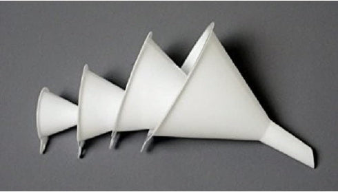 Chef Craft Set of 4 General Purpose Plastic Assorted Sizes Nested Funnel Set, White...