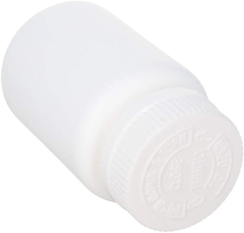 Othmro PE Plastic Lab Chemical Reagent Bottles 5pcs, 51ml/1.72oz Wide Mouth 28mmID Round Sample Liquid Storage Container Sealing Bottles White wit...