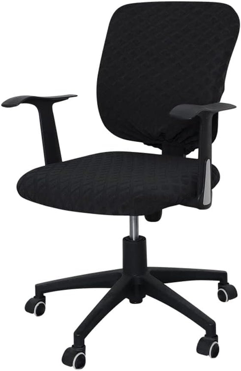 Office Chair Cover Water Resistant- Split Protective & Stretch Jacquard Elastic Universal Slipcover for Desk Task Chair, Computer Rotating Chair, ...