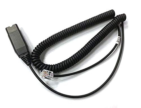 IPD HIS-02 Headphone Cable Connector with QD Headset Adapter and RJ9 Cord Jack Plugs Intended for Desk Phone Avaya IP1608,1616, 9608G,9611G, 9610,...