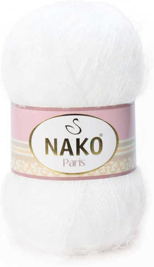 Generic Nako Paris Yarn Set of 2 Balls, Total 536 Yards Soft Fluffy Turkish Yarn, Shawl Hat Scarf Yarn, Crochet and Knitting Thread, Cardigan Yarn...