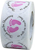 Gender Neutral Baby Shower Stickers?Thank You for Showering Us with So Much Love Round Labels Pink Baby Footprint Stickers,...