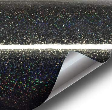 VViViD Gloss Rainbow Black Metallic Sparkle Vinyl Adhesive Wrap (1ft x 5ft)...