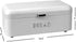 Home Basics Bread Box For Kitchen Countertop, Metal, (White), Vented With Hinge Top and Non-Skid Feet | Large Bread Box | Keeps Loaves, Bagels, Cr...