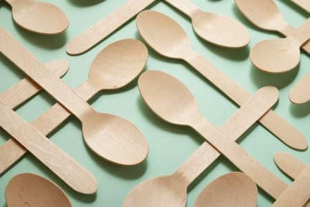 KingSeal Disposable Birch Wood Cutlery Spoons, Biodegradable and Earth Friendly, 6.25 Inch Length - 1 Pack of 100 pcs...
