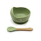 The Happy Stork - Silicone Suction Bowl and Spoon Set (Green Tea)...